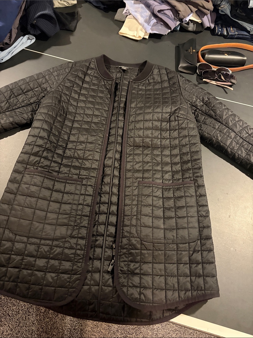 Athleta black long coat